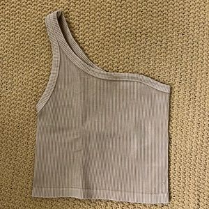 One Shoulder Ribbed Tank